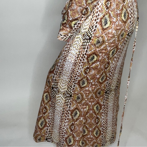 RIVIR 2 PC SET BLOUSE & SKIRT STRINGS MEDIUM MULTI COLOR FAUX SNAKESKIN - Picture 10 of 10